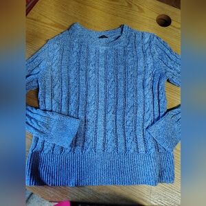 Talbots Cable Knit Crew Sweater - Blue